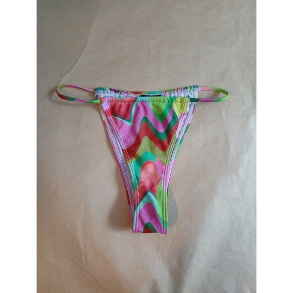 Nasty Gal Bikini Bottom Womens 4 Retro Psychedelic Rave - Picture 1 of 8